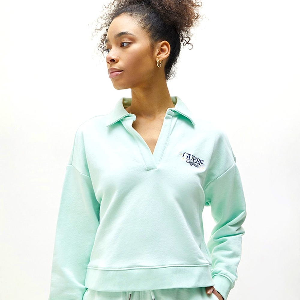 Guess Originals Mint Green Sawyer Polo Jumper